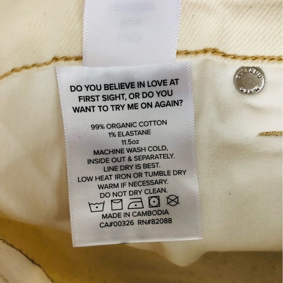 NWT Outland Denim Lucy Relaxed Skinny High Rise Jean Ecru Size 26/30 - Picture 12 of 15